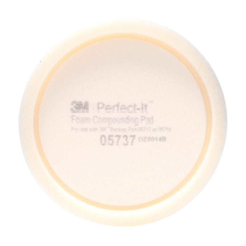 Perfect-It 3M Foam Compounding Pad, 05737, Inset, Single Sided, Hook and Loop, 8 in , White - Image 2